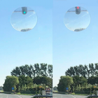 Traffic light detector on windshield