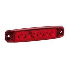 LED-valo, 6 LEDiä, 12/24V, punainen, 96*20*9mm