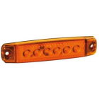 LED-valo, 6 LEDiä, 12/24V, oranssi, 96*20*9mm