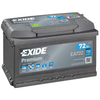Exide Premium 72Ah720A 278x175x175-+, S106-EA722