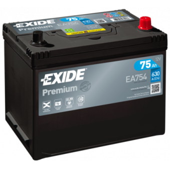 Exide Premium 75Ah630A 260x170x222-+, S106-EA754