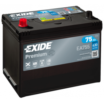 Exide Premium 75Ah630A 260x170x222+-, S106-EA755