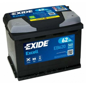Exide Excell 62Ah 540A 242x175x190+, S106-EB620