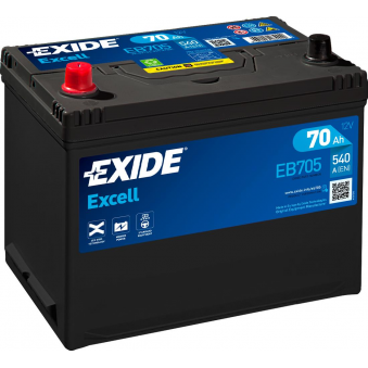 Exide Excell 70Ah 540A 266x172x223+-, S106-EB705