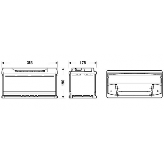Exide Excell 95Ач 800А 353x175x190-+, S106-EB950