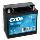 Exide AGM 15Ah 200A 150x90x145+-