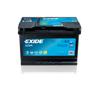 Exide AGM 62Ah 680A 242x175x190-+, S106-EK620
