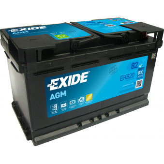 Exide AGM 82Ah 800A 315x175x190-+, S106-EK820