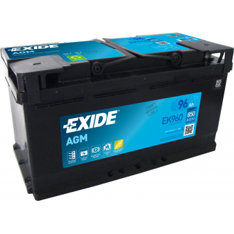 Exide AGM 96Ah 850A 353x175x190-+, S106-EK960