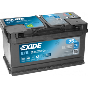 Exide EFB 75Ач 730А 315x175x175-+, S106-EL752