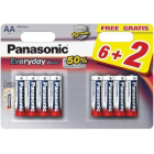 AA(6+2)батарея Panasonic для повседневного использования