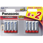 AA(6+2)батарея Panasonic для повседневного использования