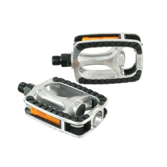 Pedaler 2 st aluminium + gummi, S123-5080