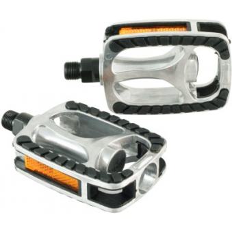 Pedaler 2 st aluminium + gummi, S123-5080