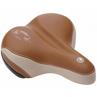 Saddle wide, with reflector, brown, S123-6289