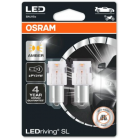 12V LED PY21W Keltainen 1.3W BAU15S 2 kpl