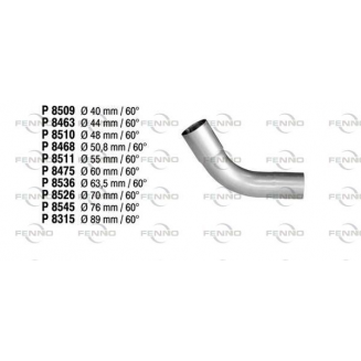 ANGLE DE SILENCIEUX 60 DEGRÉS 44mm HAUT, S161-P8463