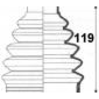 halvaxel gummikåpa, S169-500017T