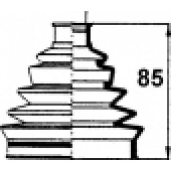 halvaxel gummikåpa, S169-500038T
