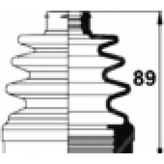 halvaxel gummikåpa, S169-500180