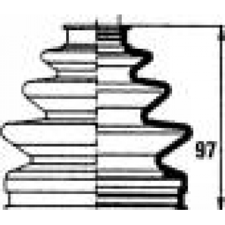 halvaxel gummikåpa, S169-500197