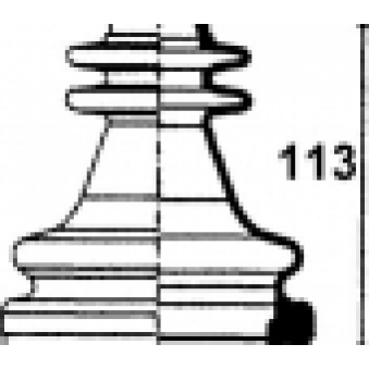 halvaxel gummikåpa, S169-500216