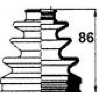 halvaxel gummikåpa, S169-500218