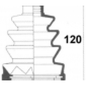 puoliakselinen kumisuojus TRIPOIDille, S169-500222