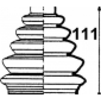 halvaxel gummikåpa, S169-500225T