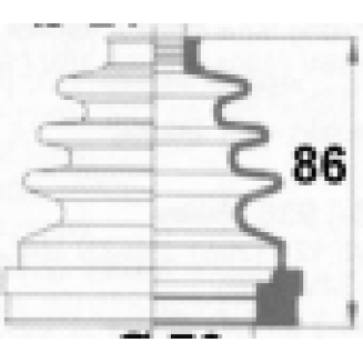 semiasse in gomma sis X3, S169-500411