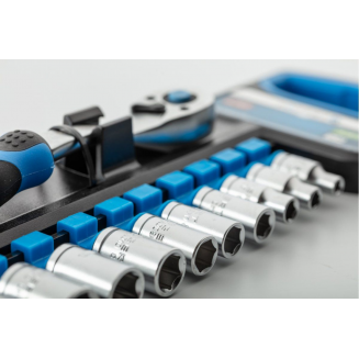 1/4&quot; sockets + ratchet 11 pieces 4-13mm, S171-HT1R334