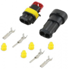 Connector female+male 2-pin 10-piece
