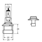 HB4A 12V 51W Pistorasia P22d Suora