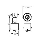 12V 15W pistorasia BA15s HALOGEN