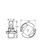 14 V 1,2 W (90 mA) liitäntä T-1/2TW HARMAA