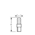 12V 0.5W pistoke T5 / Kw2x4.6d GRAY