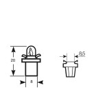 12V 1.2W Socket B8.5d BLACK