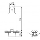12V 2CP Socket BX8,4d / PCB 10mm VALKOINEN