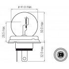 R2 12V 40/45W kanta P45t päävalon epäsymmetrinen polttimo