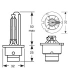 HID-polttimo 35W D2S 6000K, suositellaan vaihdettavaksi pareittain.