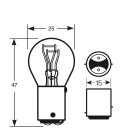 12V 21/5W BAY15d 2pc Ring LONGLIFE, warranty 3 years