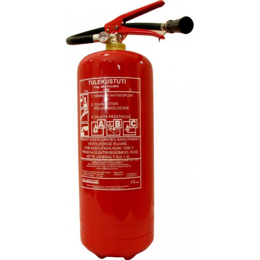 Fire extinguisher 6 kg powder with pressure gauge ABC