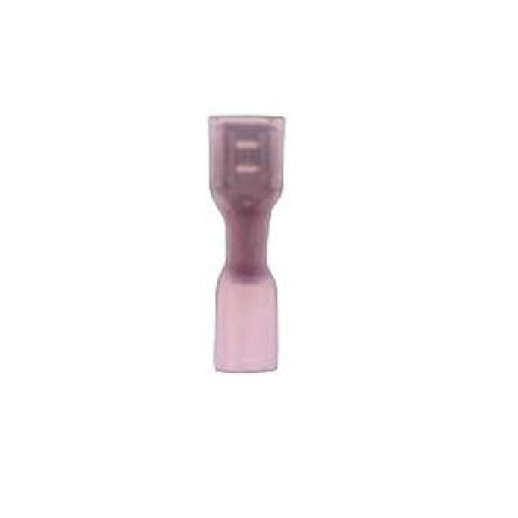Cosses avec gaine thermorétractable, femelle revêtement rouge 6,3x0,8mm 100 pcs.
