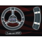 Steering wheel cover BLACK chrome with strips 37-39cm Automax