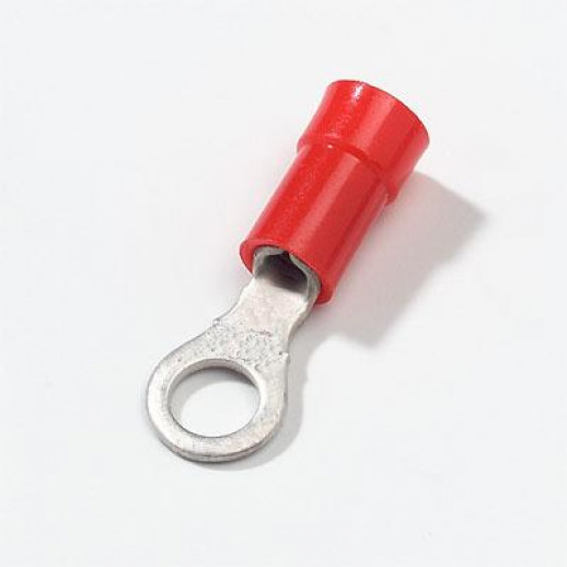 Estremità cavo rossa con foro M 4,3. Confezione di vendita 100 pz
