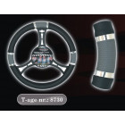 Steering wheel cover BLACK-GRAY chrome with strips 37-39cm Automax