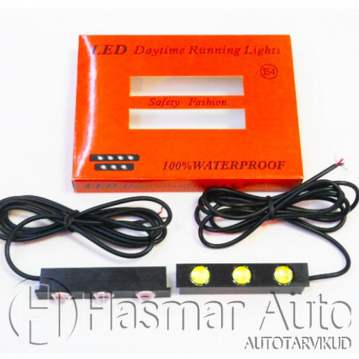 LED-lisävalot 1W 3teho led 2kpl, ei e-merkintää.