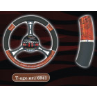 Steering wheel cover BLACK-WOOD with chrome strips 37-39cm Automax