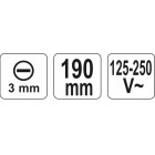 Current indicator 125-250V 3x190mm