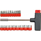 21-piece set of T-head screwdriver bits and socket wrenches